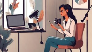 ragazza che produce video per un marketing etico per psicologi