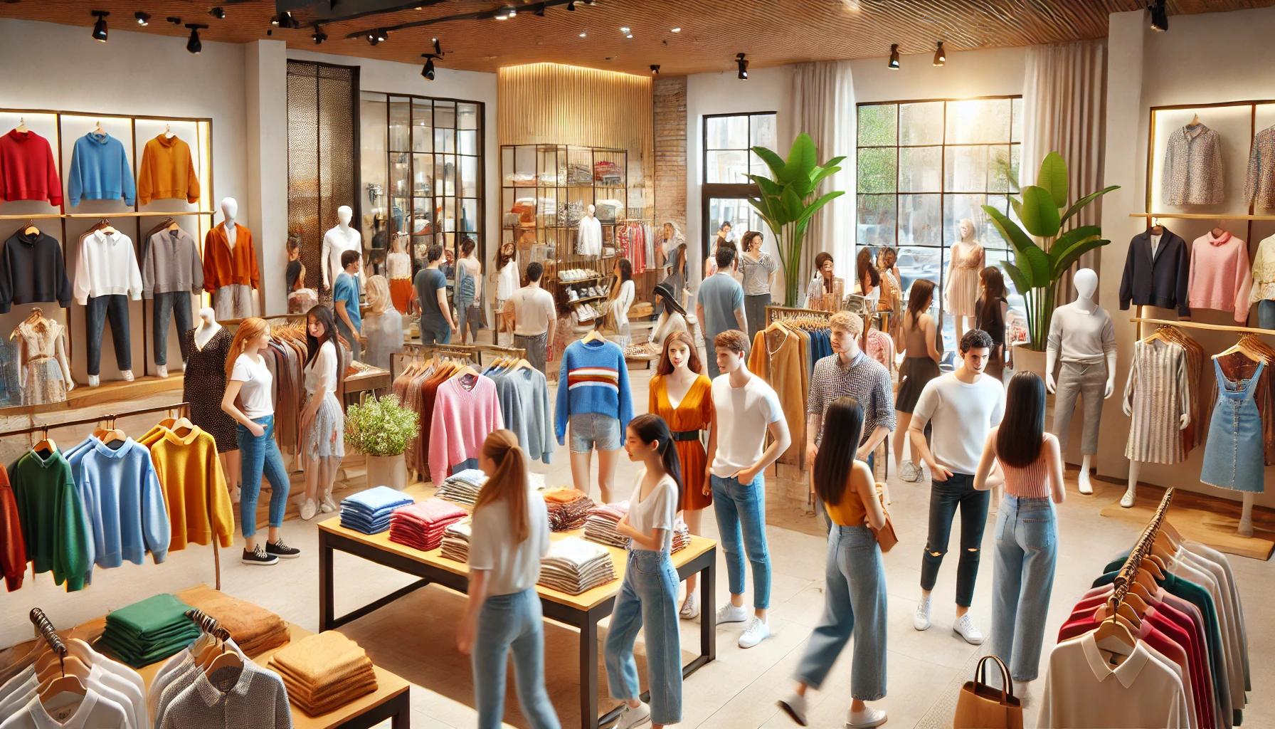 negozio di abbigliamento pieno di cienti perché ha praticato PNA pubblicità negozio abbigliamento