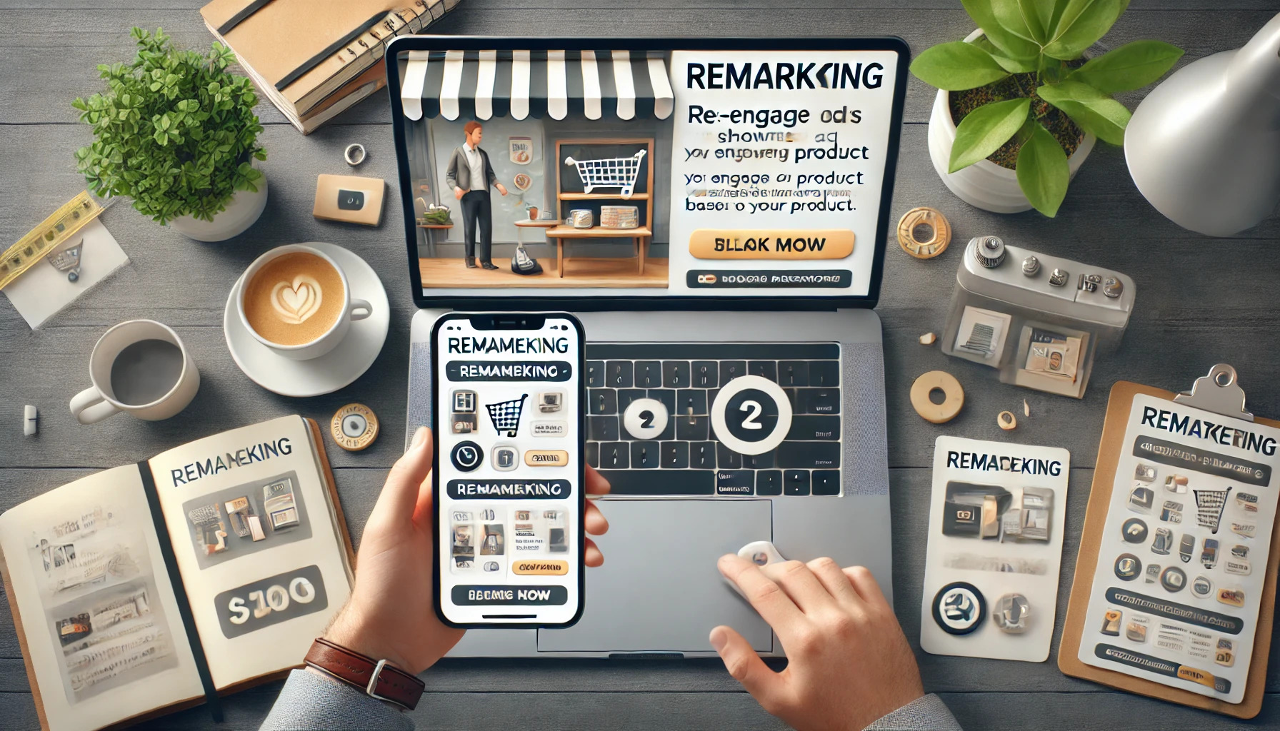 imprenditore al pc che cerca di capire cos’è il remarketing